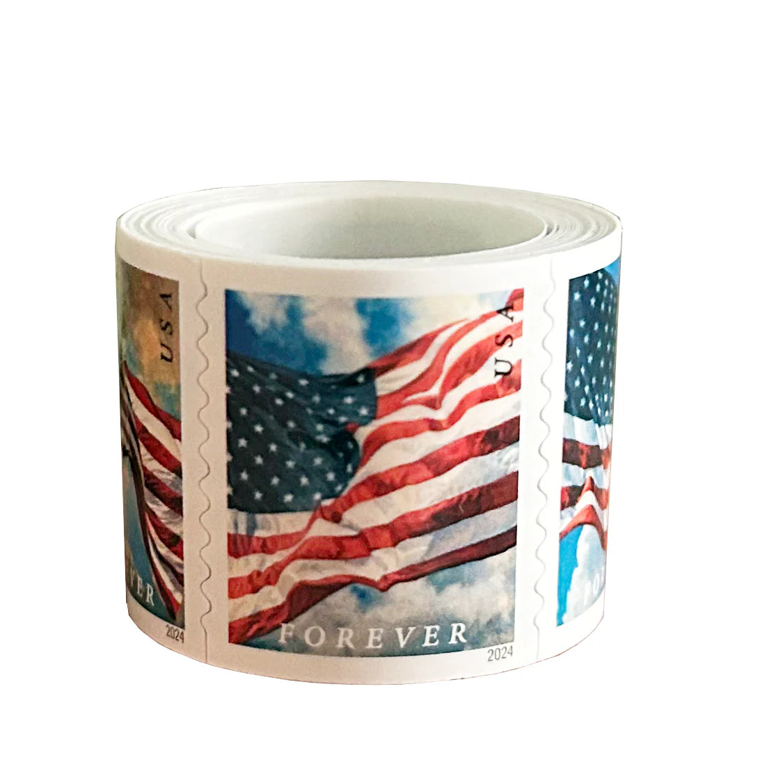 2024 US Flags Forever Stamp Roll/Coil of 100